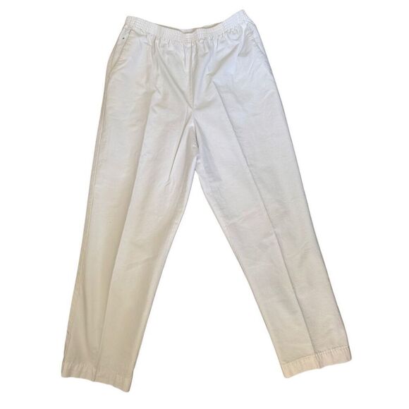 Classic Elements women’s 90’s pull on cream khaki cotton pants stretchy waist hi - Picture 1 of 4